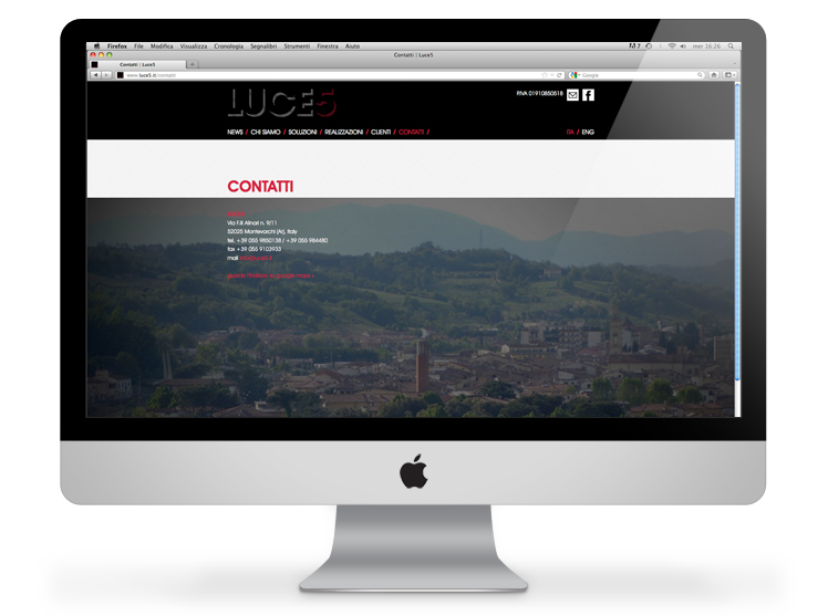 Luce5 website - contatti