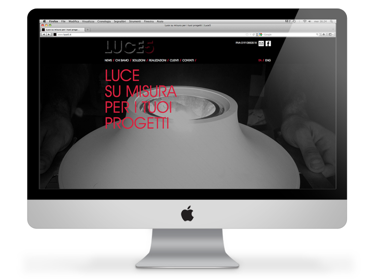 Luce5 website homepage