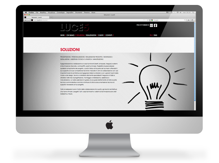 Luce5 website - soluzioni