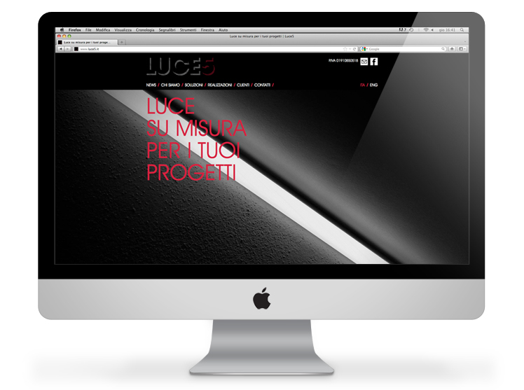 Luce5 website homepage