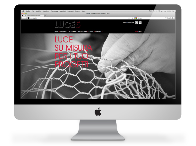 Luce5 website homepage