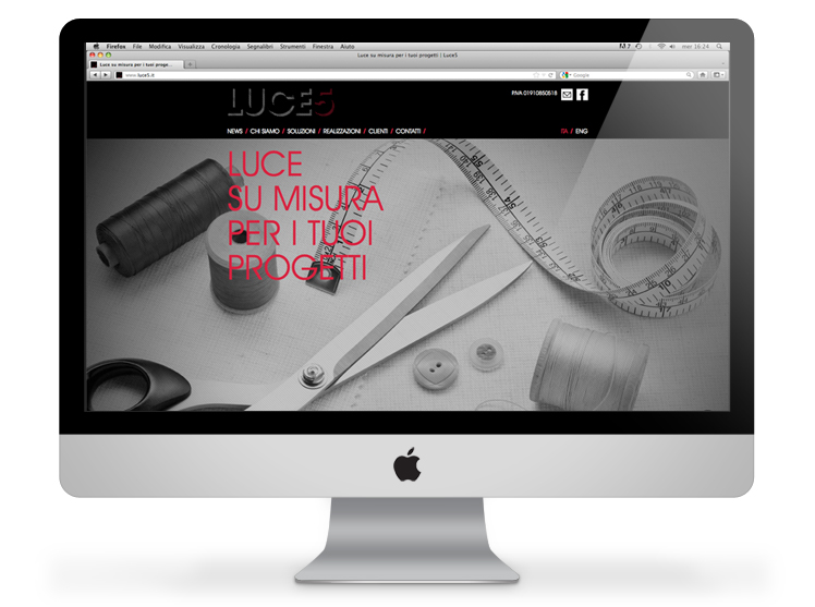 Luce5 website homepage