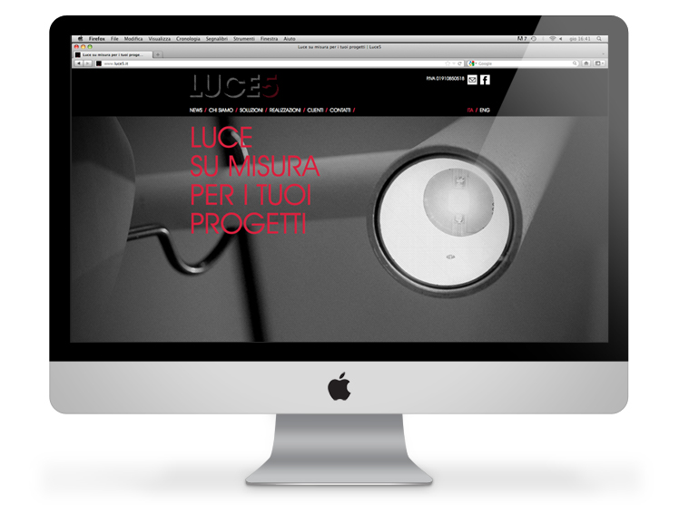 Luce5 website homepage