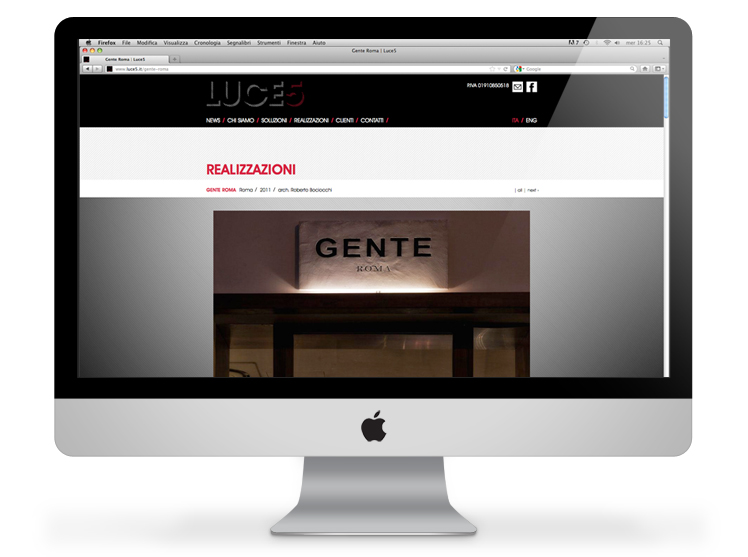 Luce5 website - realizzazioni