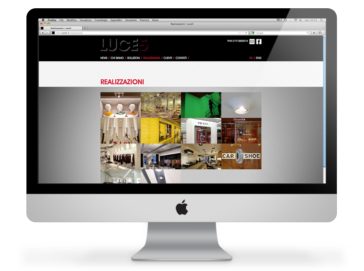 Luce5 website - realizzazioni