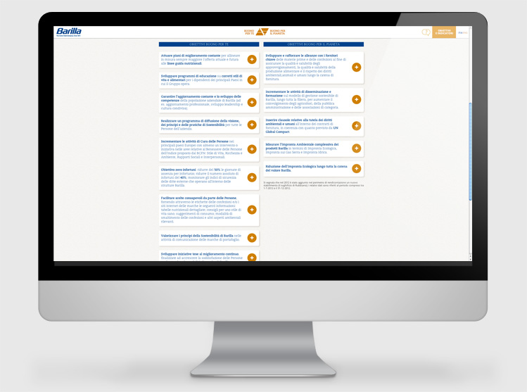 Barilla Rapporto di sostenibilita 2013 website